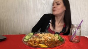 MUKBANG | Рисовая лапша, курочка в кисло-сладком соусе | Chicken, Noodles не АСМР