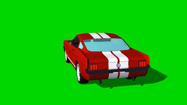 1966 Shelby Mustang G.T. 350 3D Model - green screen - free use смотреть онлайн
