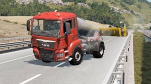 Тачки против рампового грузовика – BeamNG.Drive
