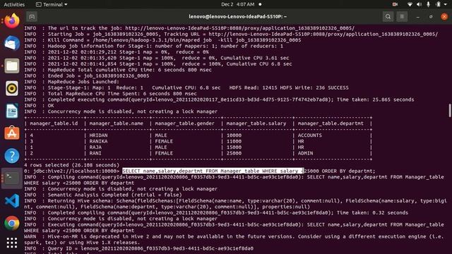 PERFORMING BASIC QUERIES AND ACCESSING CSV FILE( FROM HDFS) , USING HIVE смотреть онлайн