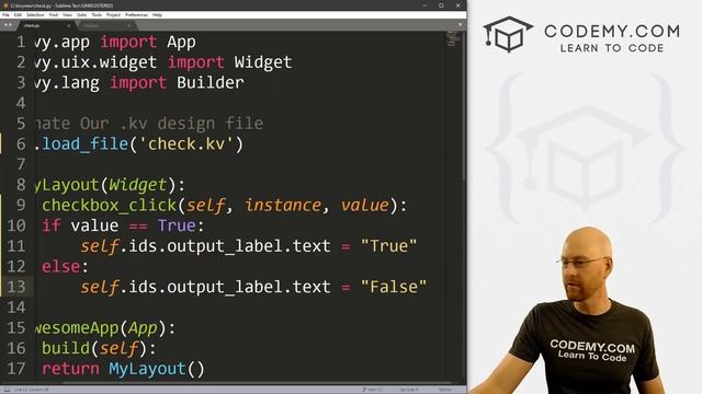 How To Create CheckBoxes With Kivy - Python Kivy GUI Tutorial #28