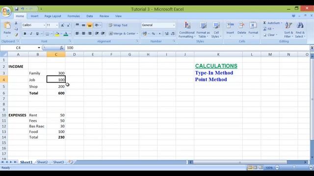 Microsoft Excel Lesson 2: Calculations(Type-In and Point Methods) смотреть онлайн