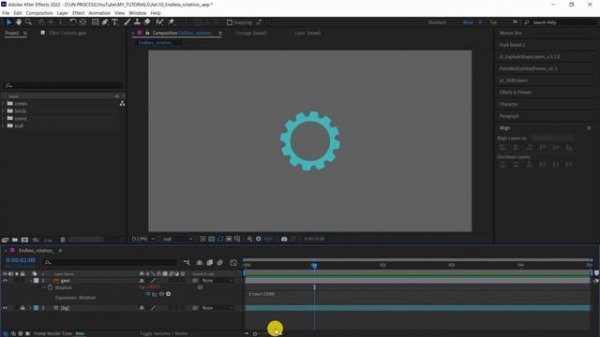 Бесконечное вращение объекта | Time expression | Выражения After Effects