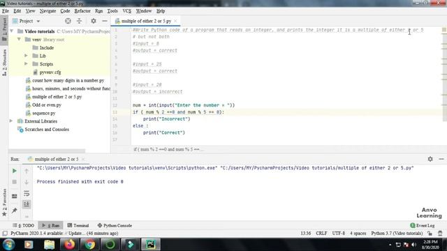 Check a number is multiple of either 2 or 5 but not both l Python l English l Tutorial l 2020 смотреть онлайн