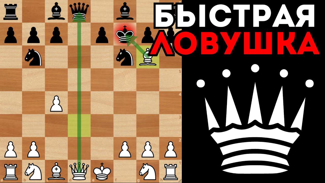БЫСТРАЯ ЛОВУШКА в Редком дебюте! Шахматная ЛОВУШКА смотреть онлайн