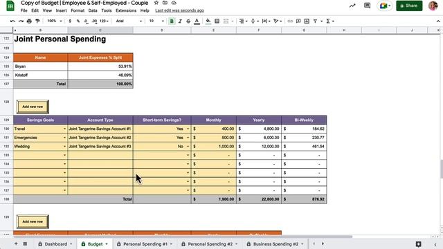 Self-Employed & Employed Couple - Budget Spreadsheet & Tutorial (EXCEL, GOOGLE SHEETS) смотреть онлайн