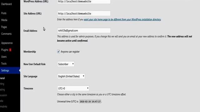 WordPress General Settings смотреть онлайн