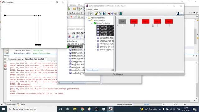 Newton's cradle: simulation using the Jade platform (Multi-Agents System) смотреть онлайн
