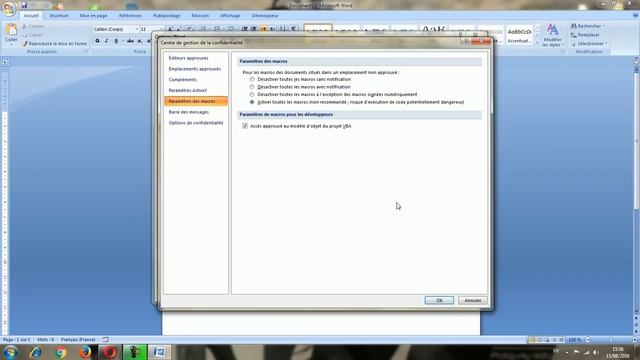 comment activer l'onglet Développeur et macros sur office 2007 смотреть онлайн