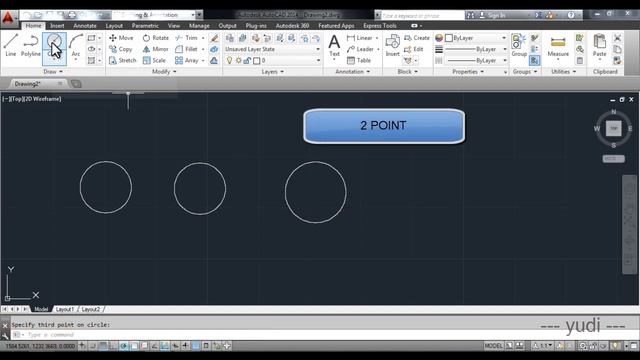 Autocad 2014 Tutorial : Circle Command смотреть онлайн