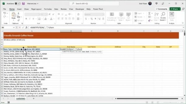 Split text in Excel using the FILTERXML function