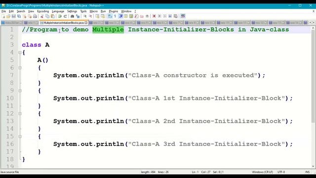 Java class with Multiple Instance initializer blocks || Java Instance Initializer Blocks || #383 смотреть онлайн