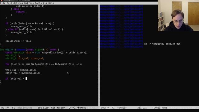 Project Euler: Problem 25 (C/C++) смотреть онлайн