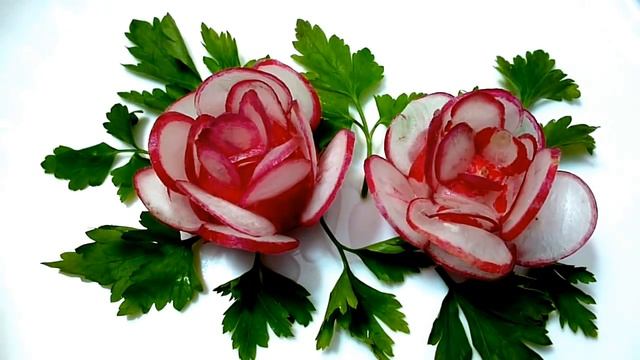 6 ЛАЙФХАКОВ КАК КРАСИВО НАРЕЗАТЬ РЕДИС КАК КРАСИВО ОФОРМИТЬ СТОЛ смотреть онлайн