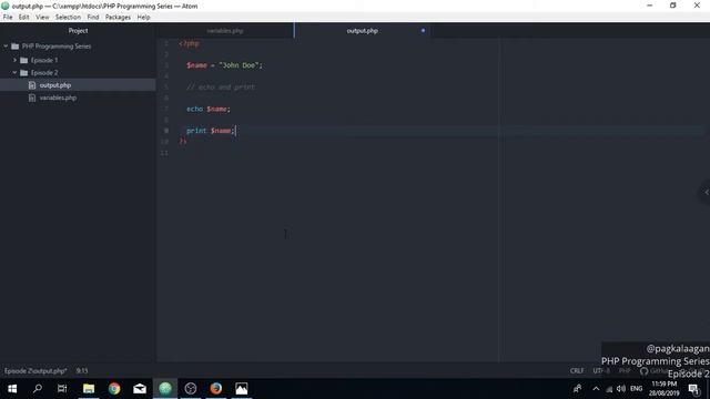Episode 2 - PHP Output Functions and Variables смотреть онлайн
