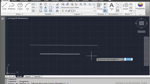 AutoCad ToolBar 27 ( Lengthen ) смотреть онлайн