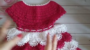 Детское многоярусное платье крючком " Английская роза"