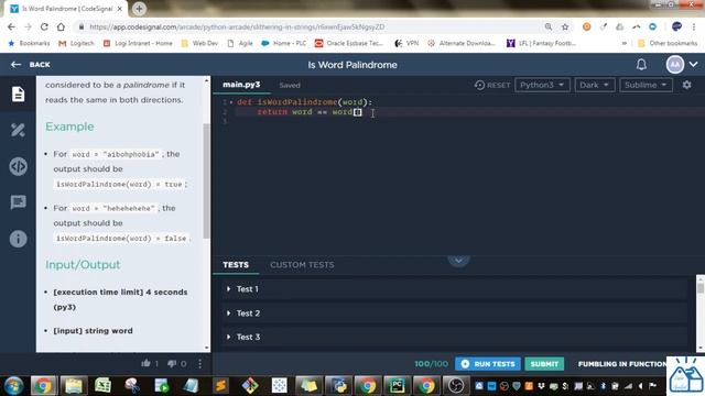 Python - CodeSignal Is Word Palindrome 16 смотреть онлайн