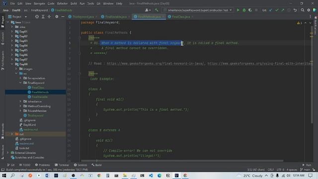Final variable, method, class in Java. смотреть онлайн