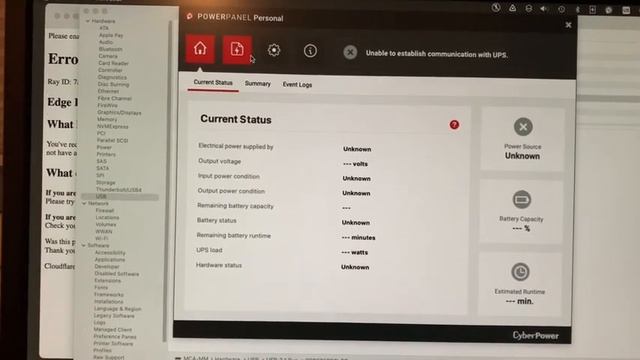 Автовыключение MacMini на MacOS 12 в связке с UPS CyberPower CP900EPFCLCD