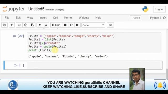 Learn Python Programming - How Tuple Used in Python Programming Language - Urdu / Hindi - guruSkill смотреть онлайн
