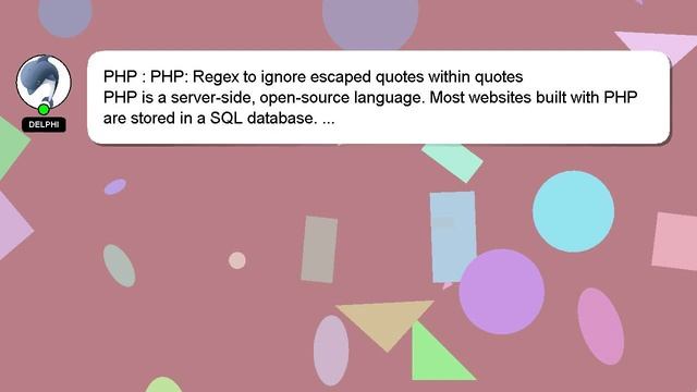 PHP : PHP: Regex to ignore escaped quotes within quotes смотреть онлайн