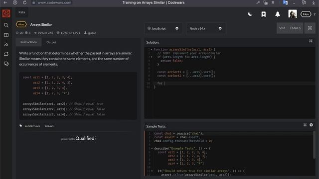 CodeWars - Решение задачи Arrays Similar - Выпуск 1 смотреть онлайн