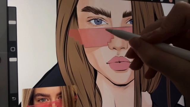 Рисую стильный цифровой портрет в Procreate смотреть онлайн