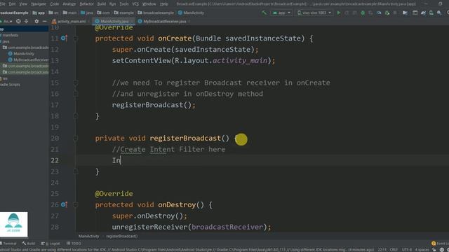 BroadcastReceiver Tutorial Part 1 - DYNAMIC RECEIVERS - Android Studio Tutorial смотреть онлайн
