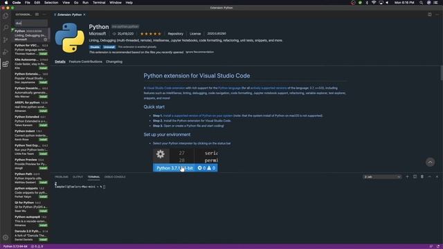 How to Set Up Python in Visual Studio Code on MacOS смотреть онлайн