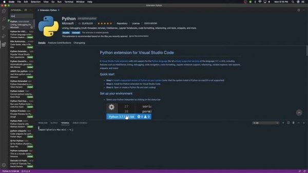 How to Set Up Python in Visual Studio Code on MacOS