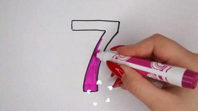 Как нарисовать цифру Семь / How to draw the number Seven смотреть онлайн