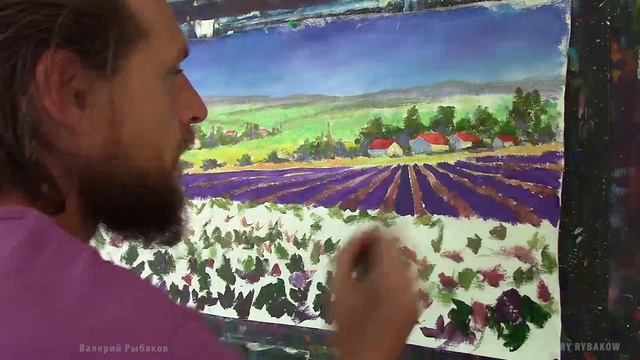 Time Lapse Как нарисовать ЛАВАНДОВОЕ ПОЛЕ и картину Тоскана Италия. Чаcть 1. Акрил. Художник Рыбако смотреть онлайн