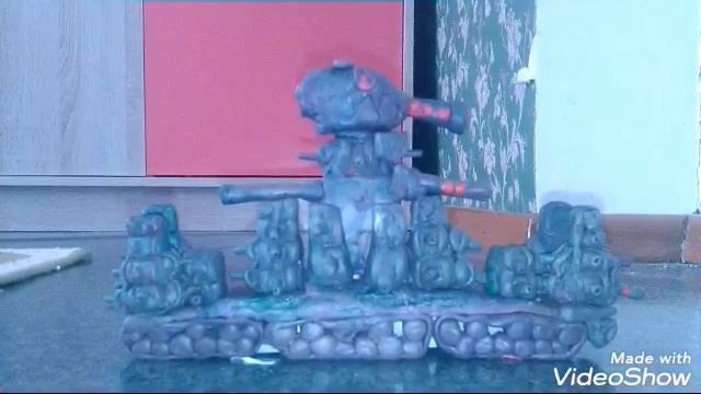 Танк крепость КВ-44 из пластилина+BONUS!!!