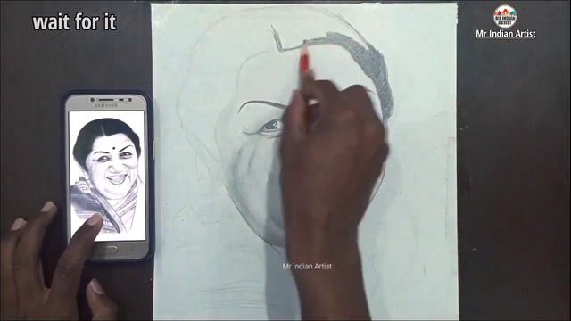 how to sketch dro Lata Mangeshkar easy drawing. | Mr Indian Artist drawing смотреть онлайн