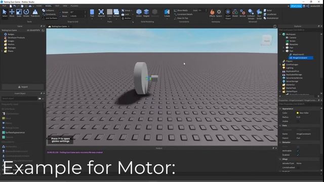 ROBLOX Tutorials I How to use Hinge Constraints (ActuatorTypes) смотреть онлайн