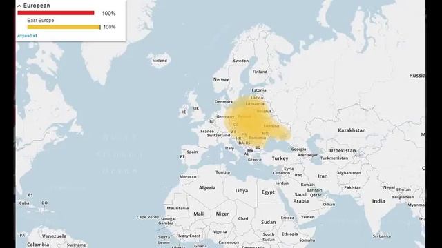 ДНК тест Family Tree DNA, проиcхождение  Mои результаты.