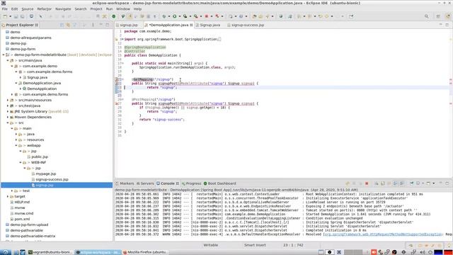 Spring Boot Web MVC: JSP Form with ModelAttribute and error handling смотреть онлайн