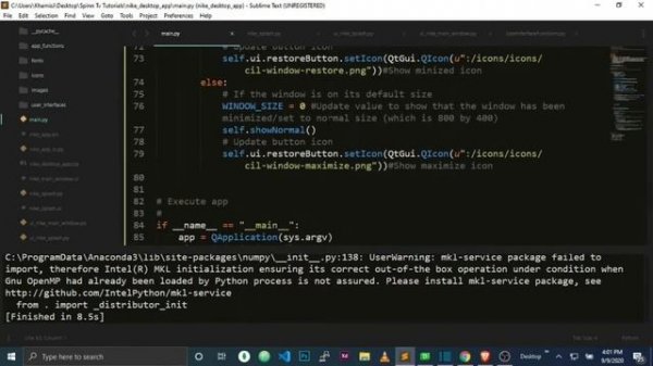 #5 Python Change Button Icon on click Event | QTDesigner, Pyqt5, Pyside2 | Modern Flat Style GUI