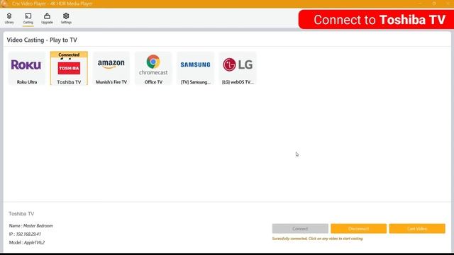 How to Cast Videos from PC to Toshiba TV | Best UNIVERSAL VIDEO CASTING PLAYER #cnxplayer смотреть онлайн