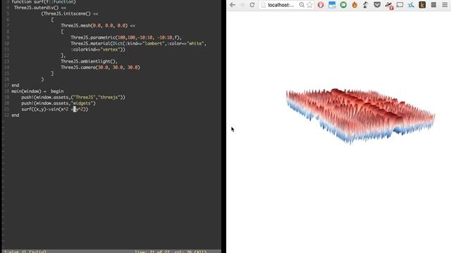 surf plot updating in Escher.jl using ThreeJS.jl смотреть онлайн