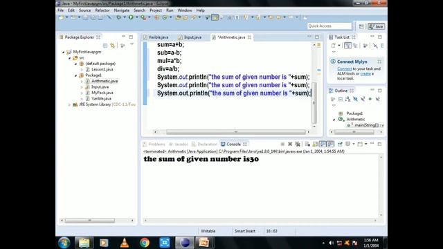 Java Tutorial in Tamil-07:arithmetic operators in java смотреть онлайн