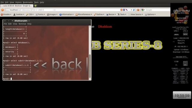 sqli-labs series part 8 (Blind injections - Boolean based) смотреть онлайн