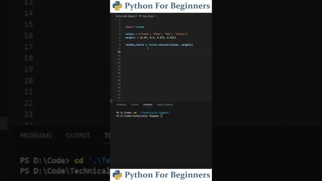 How To Get A Random Choice By Weight In Python | Python For Beginners смотреть онлайн