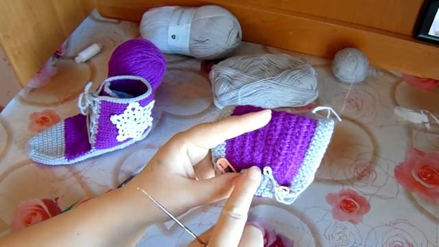 Вязание крючком Кеды часть 1. смотреть онлайн