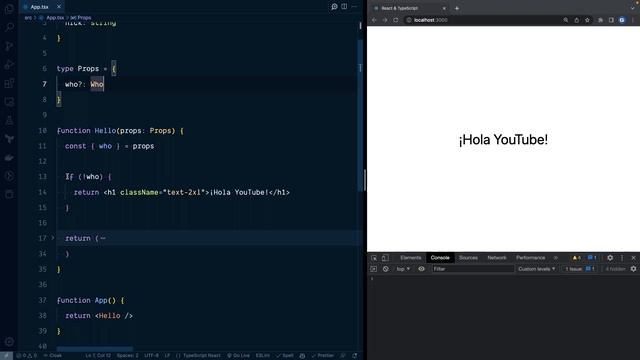 TypeScript con React: Props de tipo object смотреть онлайн