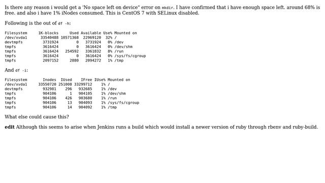 No Space left on device after Jenkins installation смотреть онлайн