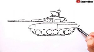 Как нарисовать Танк Т-72 | Рисуем Танк на бумаге
