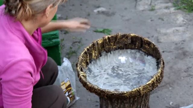 Миниатюрный сад. Домик в горшке.Горшок из цемента и ткани для дачи и сада. смотреть онлайн