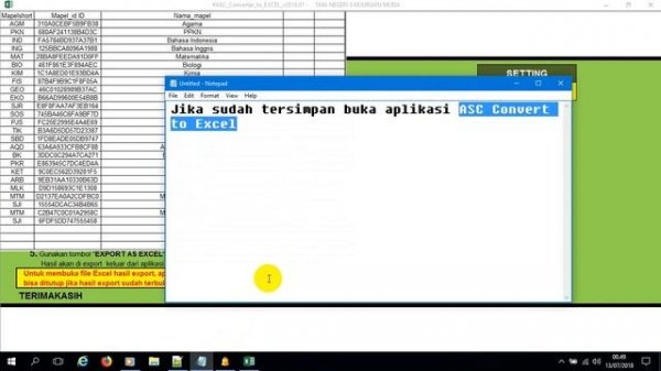 Cara Convert ASC TimeTables 2018 to Excel